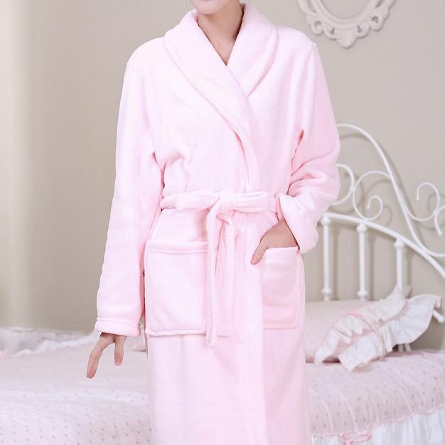 Coral Fleece Thickened Flannel Long-Sleeved Bathrobes/Pyjamas