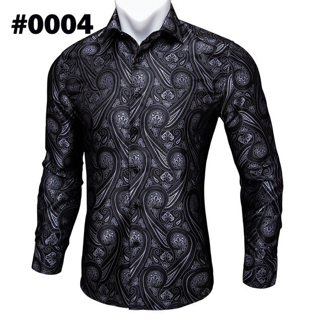Barry Wang Silk Long Sleeve Shirts