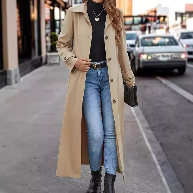 Gentle Button Long Trench Coats