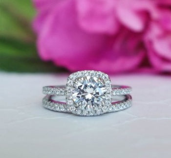 Ladies Inlaid Diamond Rings