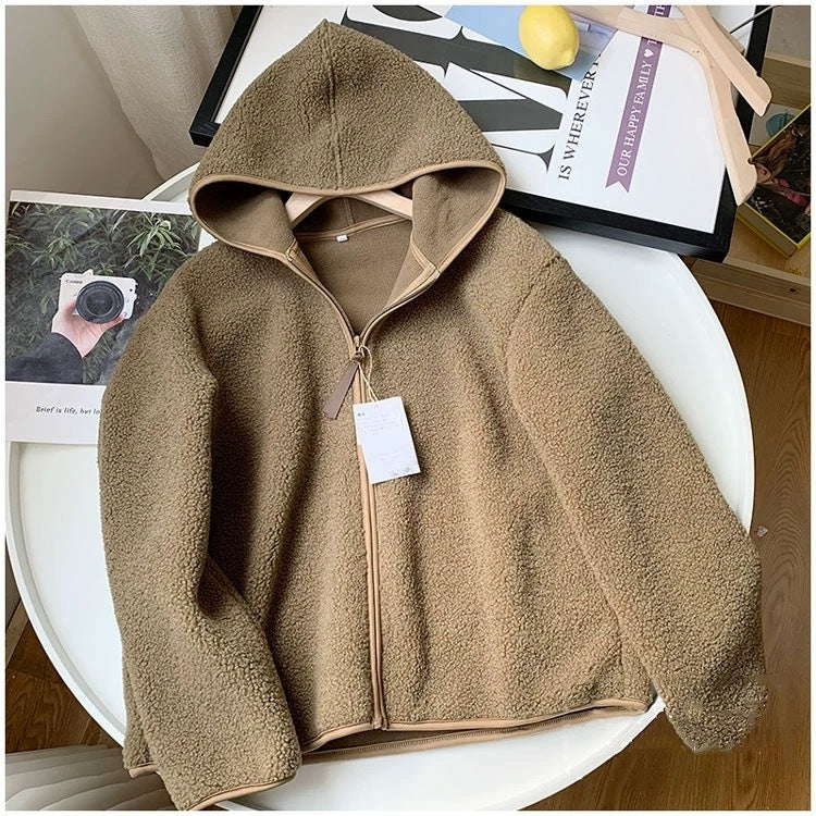 Faux Cashmere Polar Fleece Zipped Hoodies