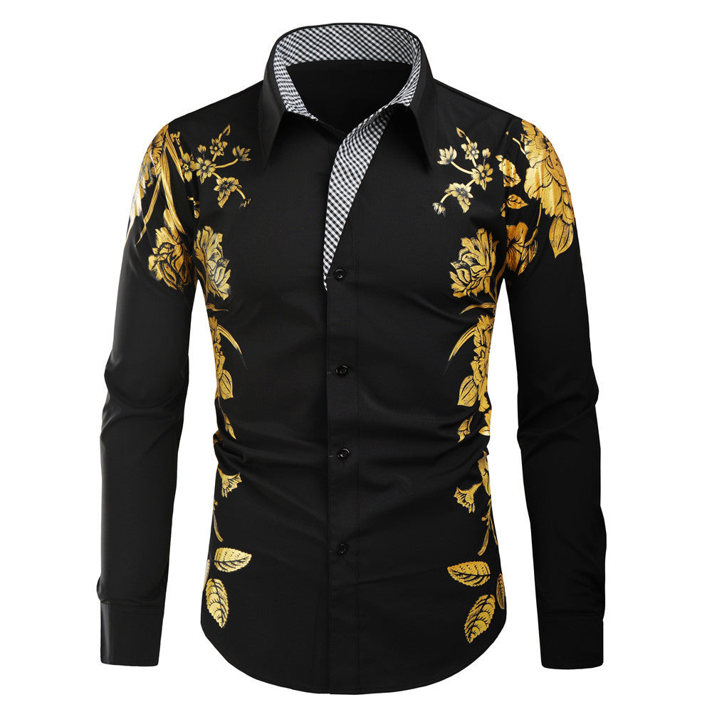 Bronze Print Long Sleeve Shirts