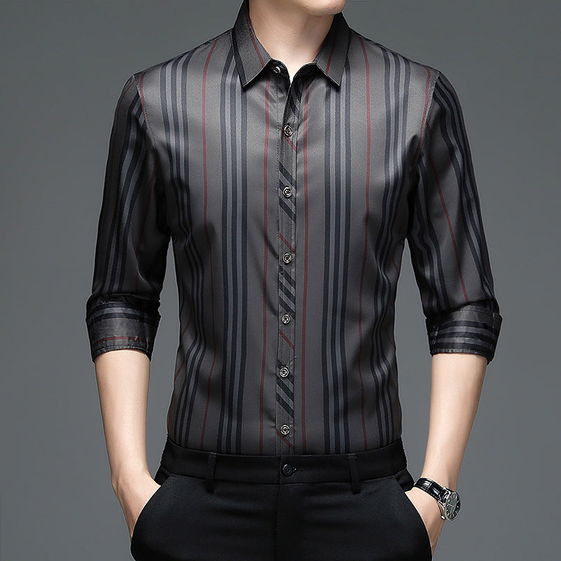 Business Striped Long Sleeve Shirts