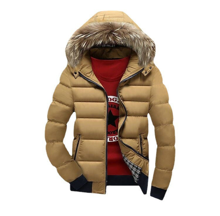 Cotton Hooded Fur Collar Coats