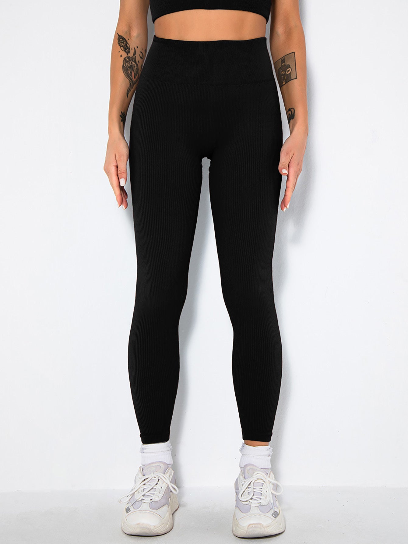2 Pack Seamless Ribbed High Waisted Leggings/Yoga Pants