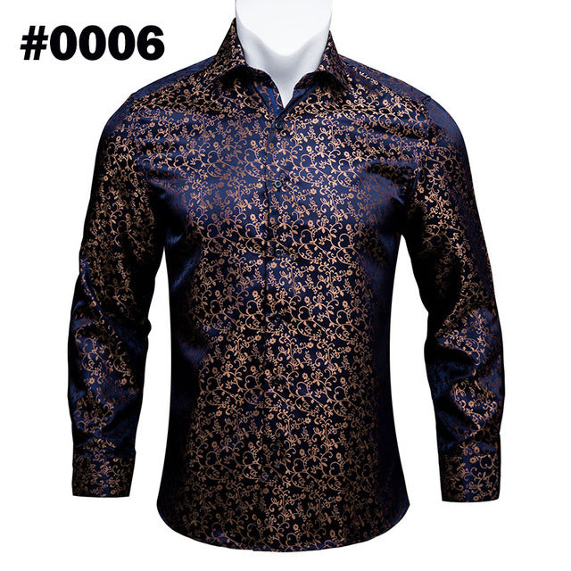 Barry Wang Silk Long Sleeve Shirts