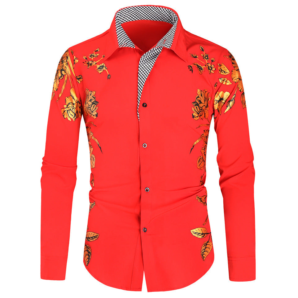 Bronze Print Long Sleeve Shirts
