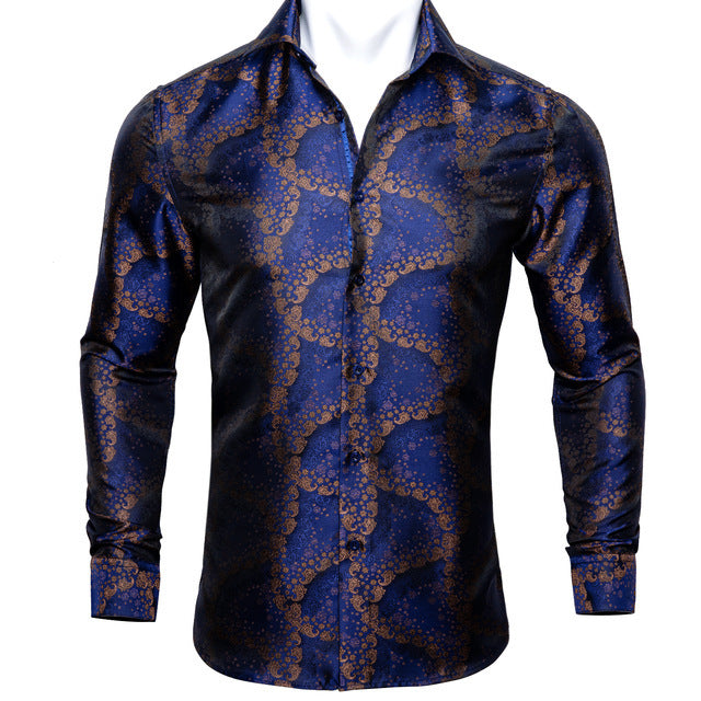 Barry Wang Silk Long Sleeve Shirts