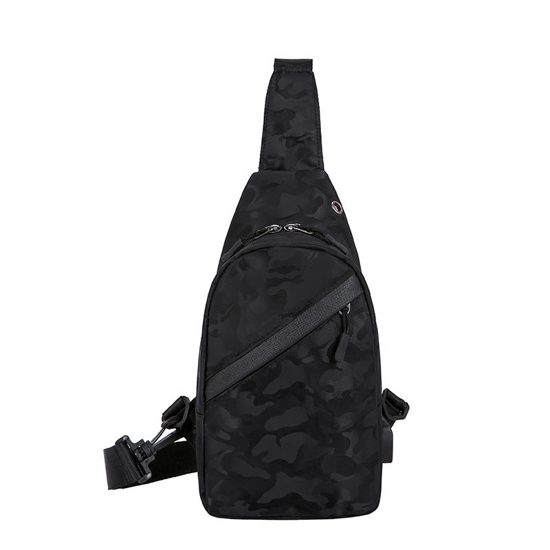 Camouflage Chest Crossbody Bag With Headphone Hole