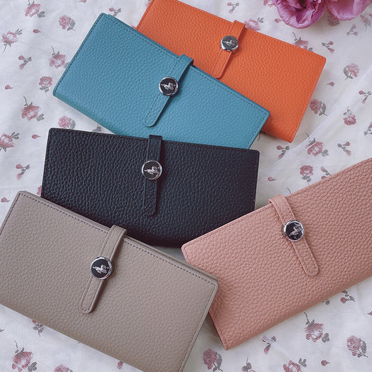 Genuine Leather Luxury Long Hasp Purses