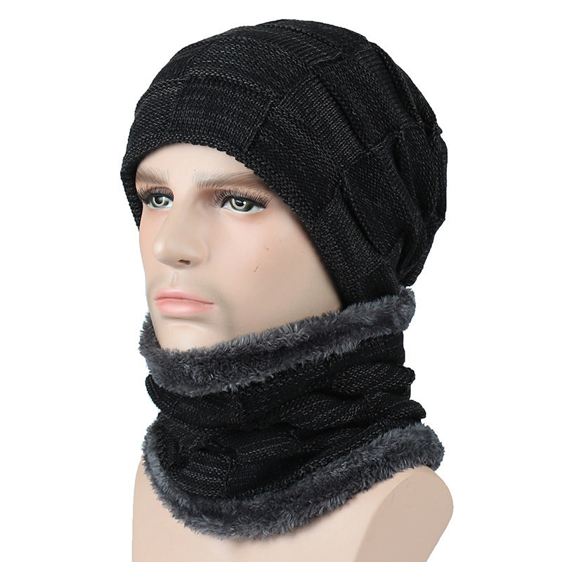 Square Plaid Fleece Beanie Hats