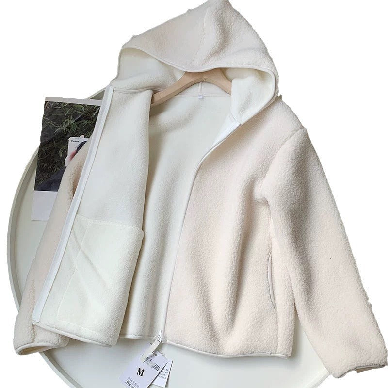 Faux Cashmere Polar Fleece Zipped Hoodies