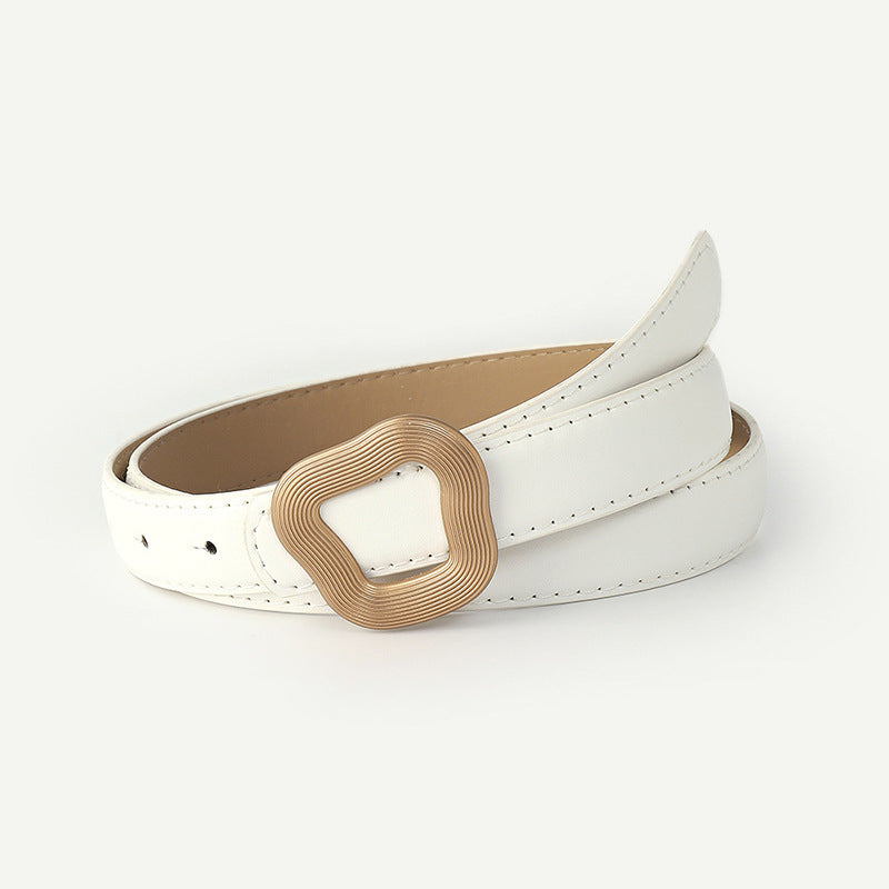 Fashion Geometric Press Buckle Belts