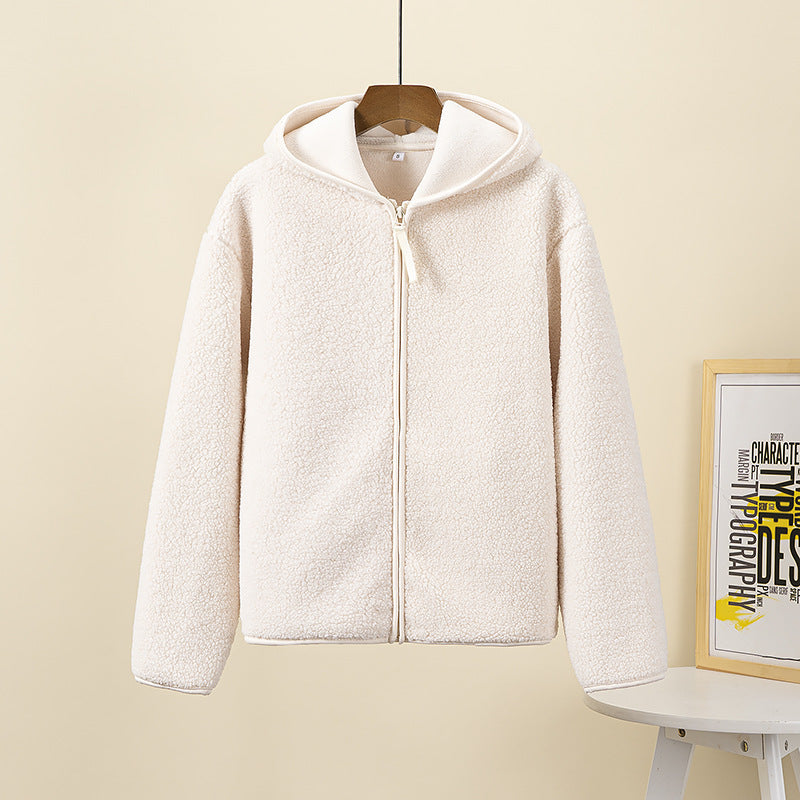 Faux Cashmere Polar Fleece Zipped Hoodies