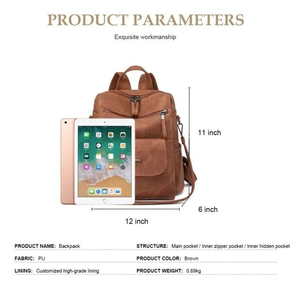 Waterproof PU Leather Backpacks