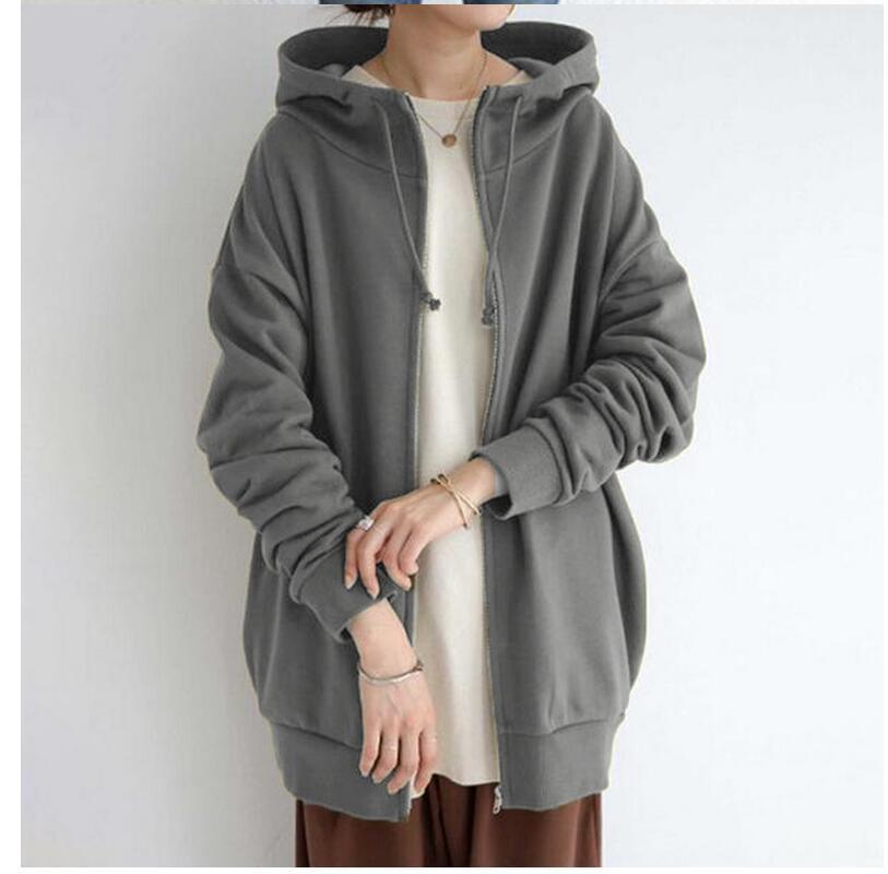 Women's Fuzzy Long Pullover Zipped Hoodies