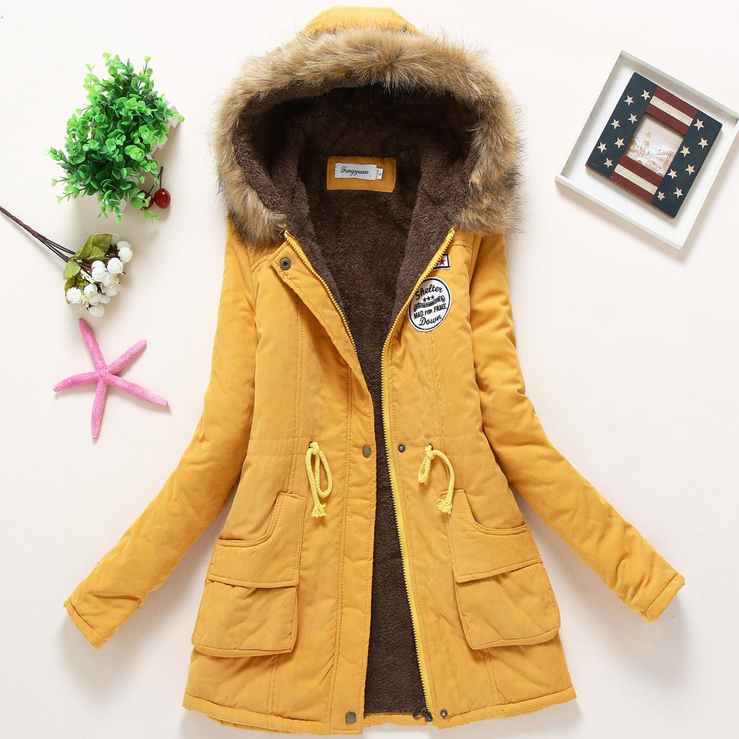 Fengyuan Fur Hooded Coats