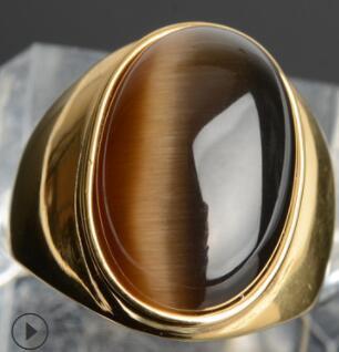 Stainless Steel Titanium Faux Opal Rings