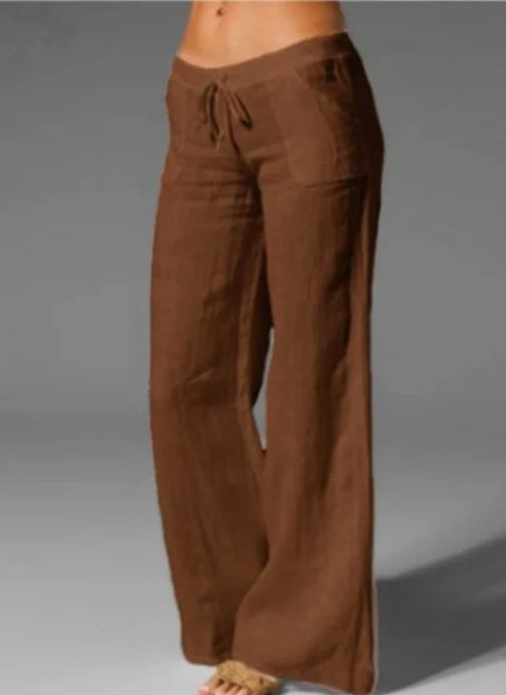 Cross-Border Loose Stretch Waist Flared Pants