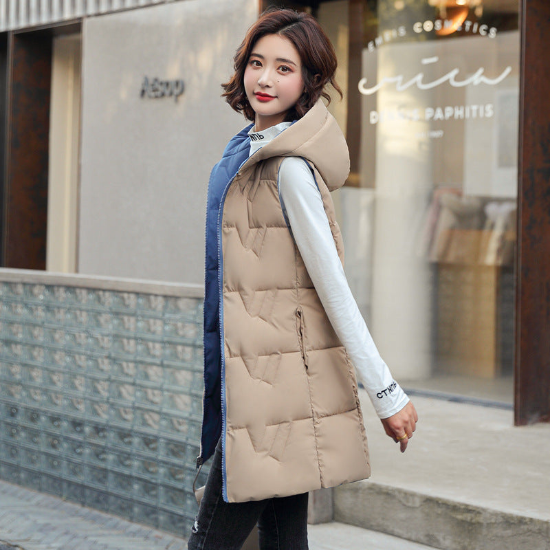 Women's Double-Sided Hooded Bodywarmer Jackets