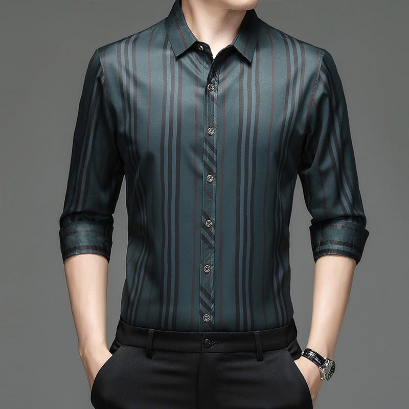 Business Striped Long Sleeve Shirts