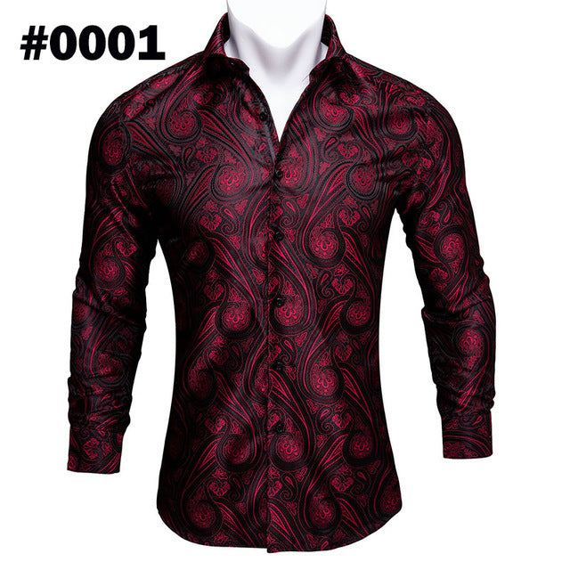 Barry Wang Silk Long Sleeve Shirts