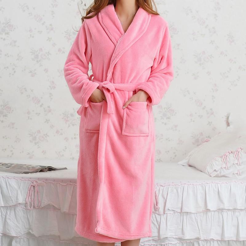 Coral Fleece Thickened Flannel Long-Sleeved Bathrobes/Pyjamas