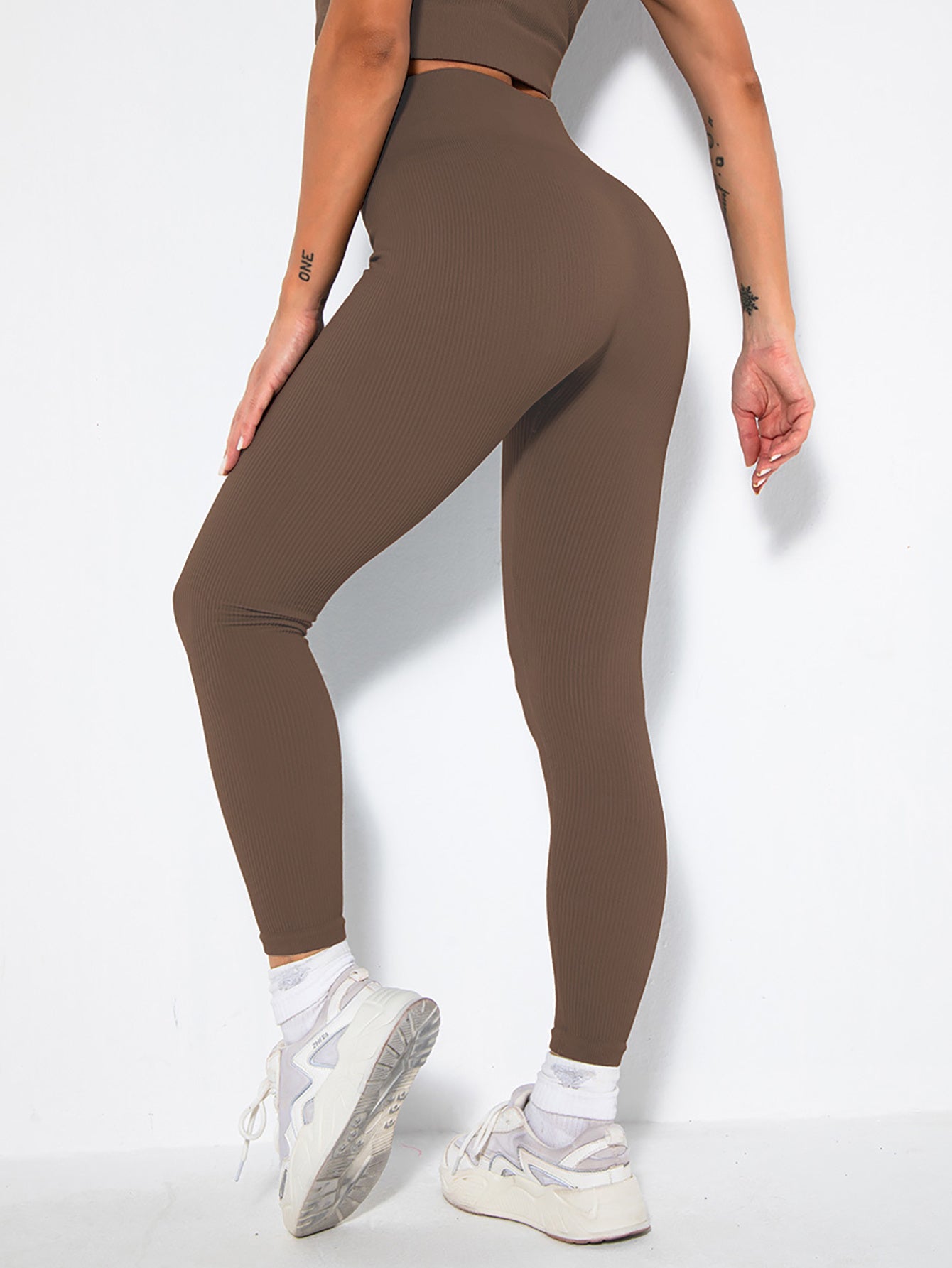 2 Pack Seamless Ribbed High Waisted Leggings/Yoga Pants