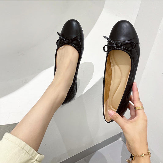 Round Toe Bow Ballet Flats