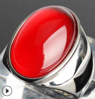 Stainless Steel Titanium Faux Opal Rings