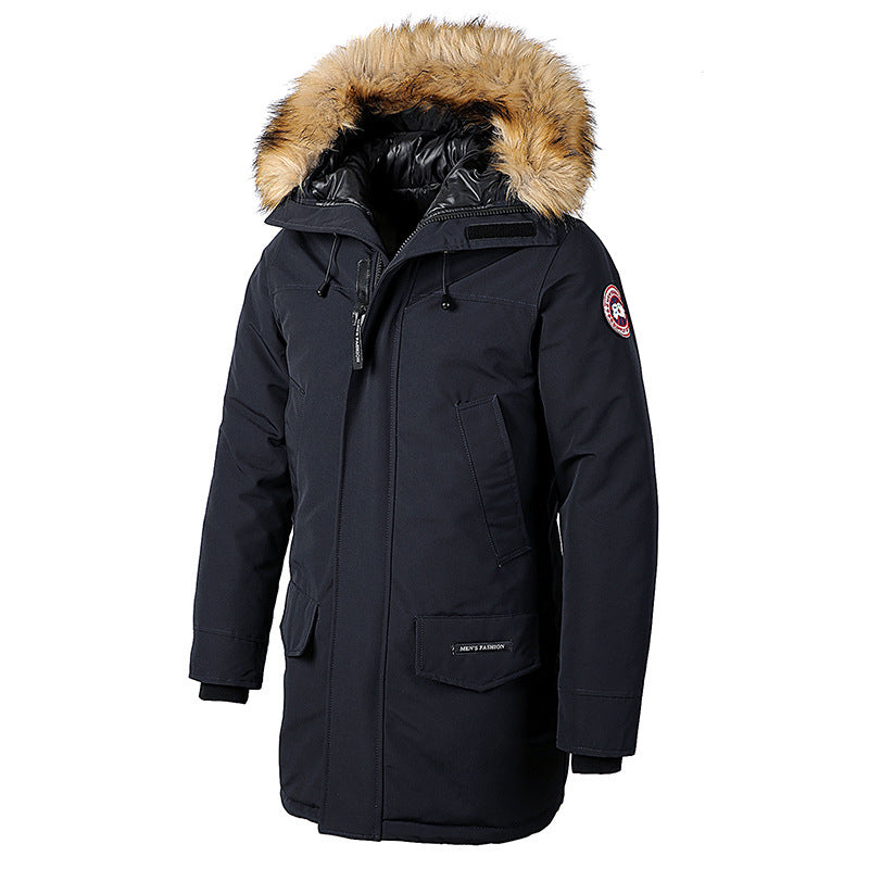 Large Padded Fur Collar Hooded Coat