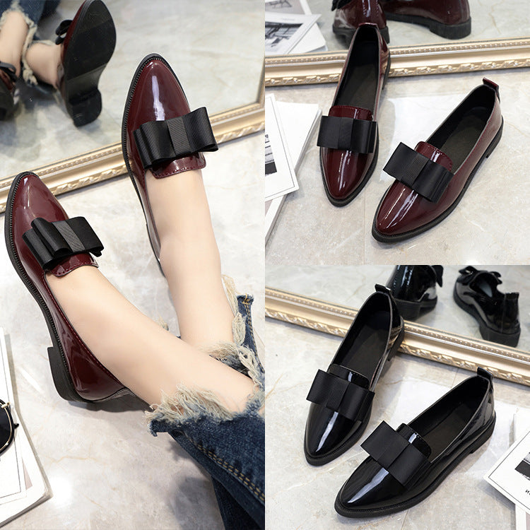 Bowtie Loafer Pointed Ballet Flats