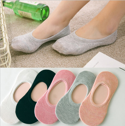 Women's Solid Color Low Cut Boat Socks