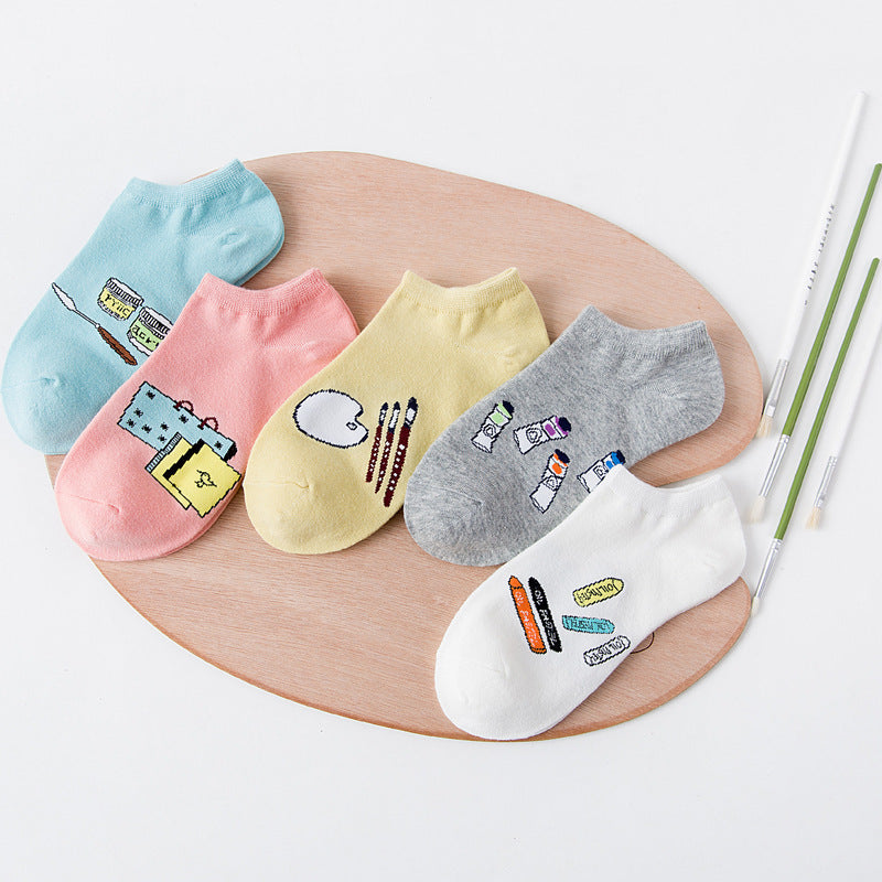 Women's Solid Color Low Cut Boat Socks