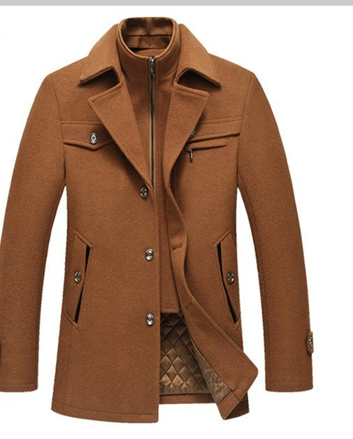 Woollen Slim Fit Detachable Collar Trench Coats
