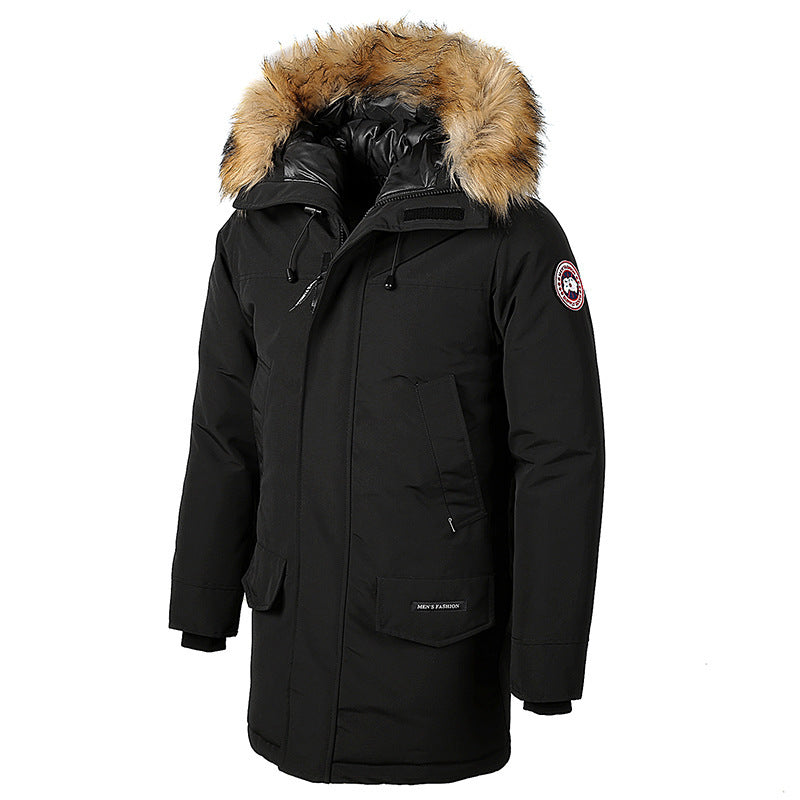 Large Padded Fur Collar Hooded Coat