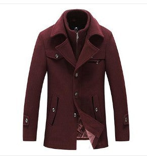 Woollen Slim Fit Detachable Collar Trench Coats