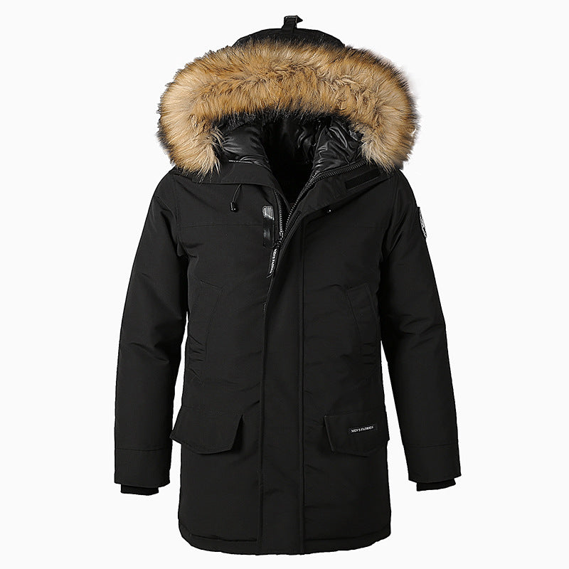 Large Padded Fur Collar Hooded Coat