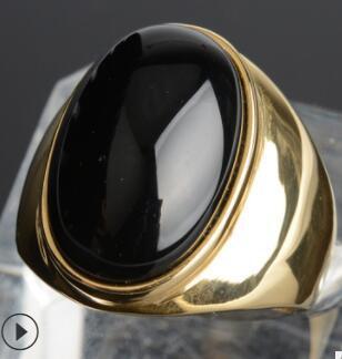 Stainless Steel Titanium Faux Opal Rings