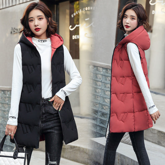 Women's Double-Sided Hooded Bodywarmer Jackets