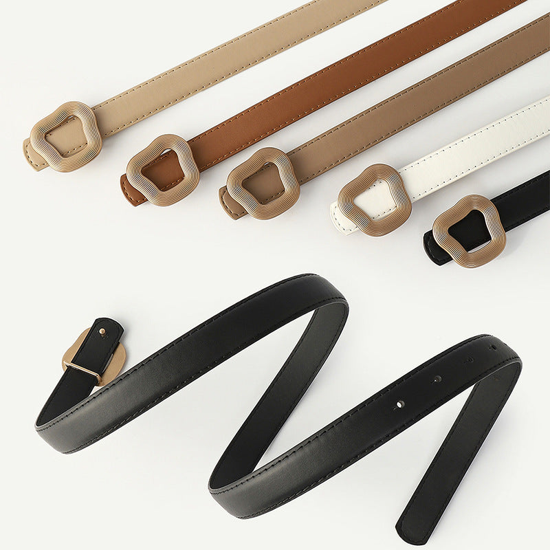 Fashion Geometric Press Buckle Belts