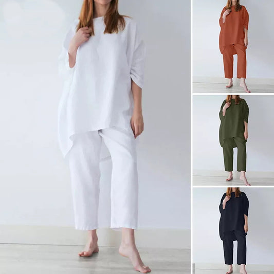 Women's Loose Cotton & Linen Co-Ord Sets