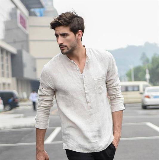 Half Button Long Sleeve Shirts