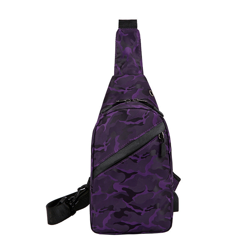 Camouflage Chest Crossbody Bag With Headphone Hole