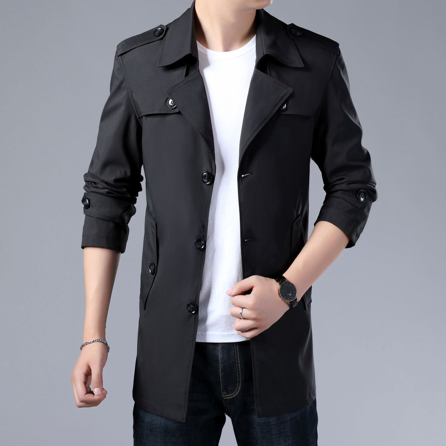 Slim Regular Trench Coat With Buttons