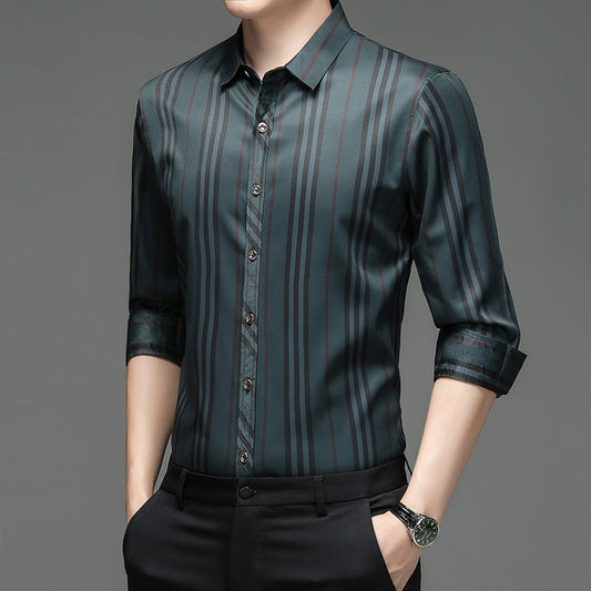 Business Striped Long Sleeve Shirts