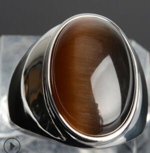 Stainless Steel Titanium Faux Opal Rings