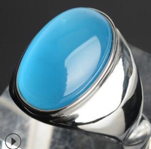 Stainless Steel Titanium Faux Opal Rings