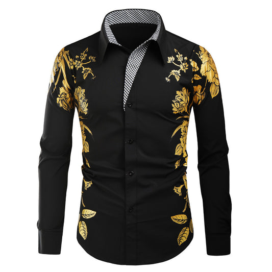 Bronze Print Long Sleeve Shirts