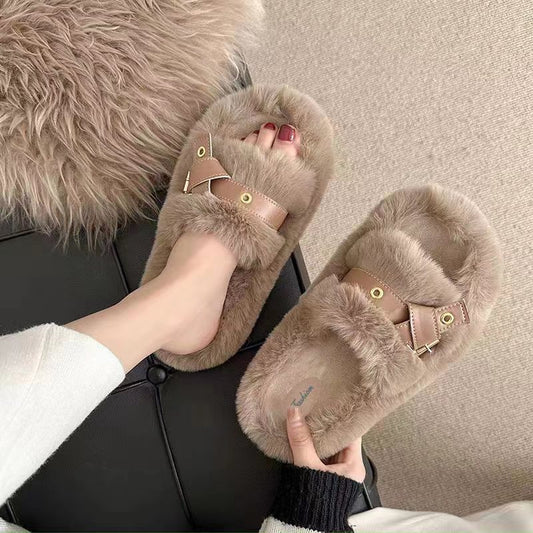 Fluffy Flat Slippers